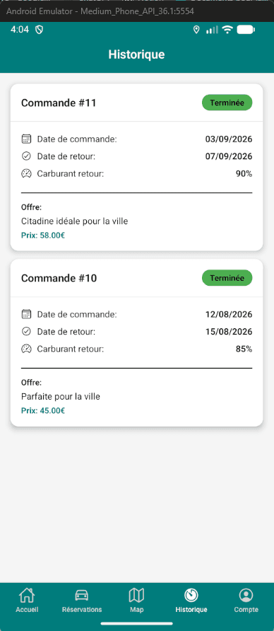 Historique des locations